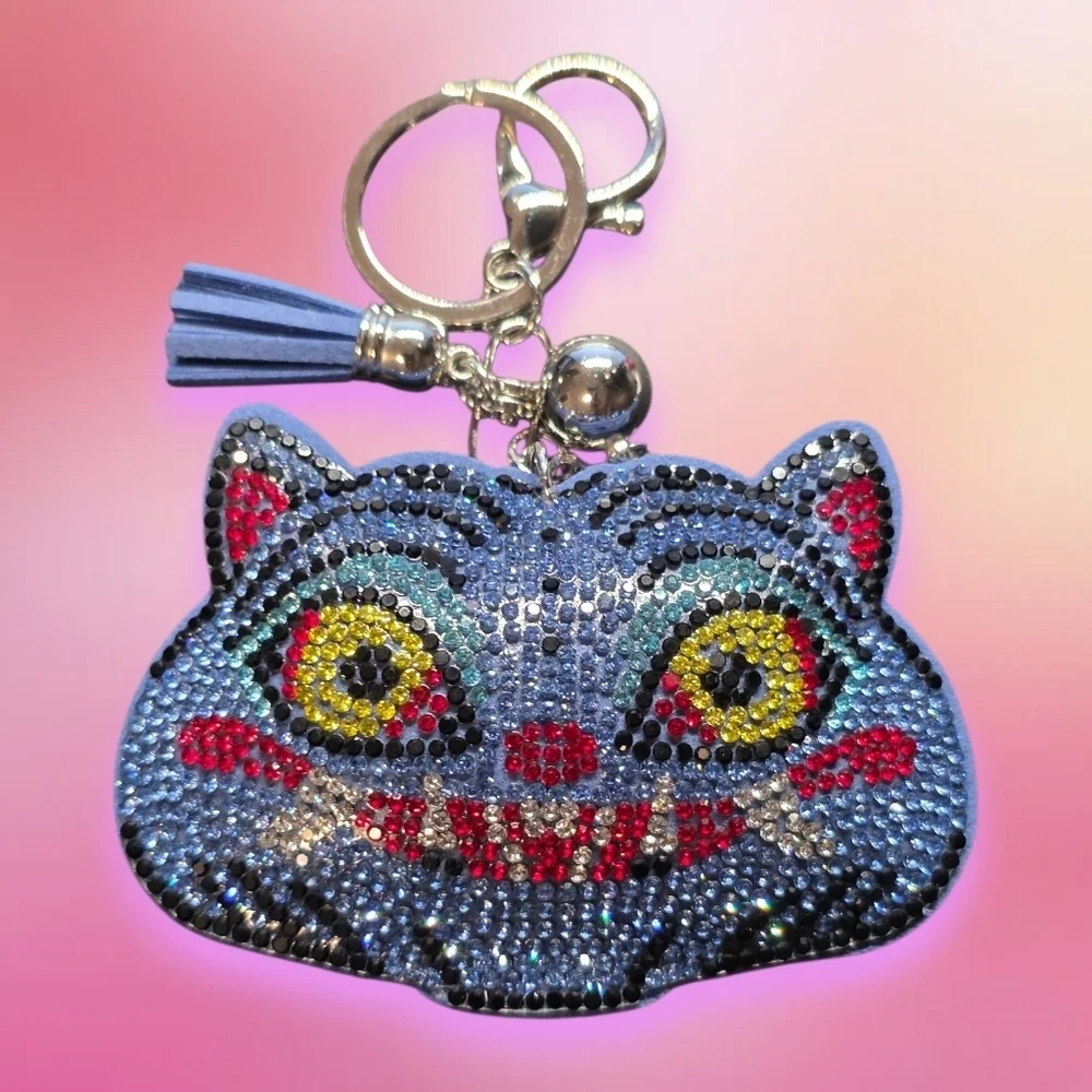 ✨ KPOP DEMON HUNTERS Rhinestone 5 Piece Bag Charm Set | Anime-Style Keychains ✨